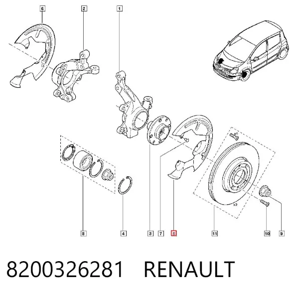 Защита тормозного диска переднего левого 8200326281 Renault (RVI)