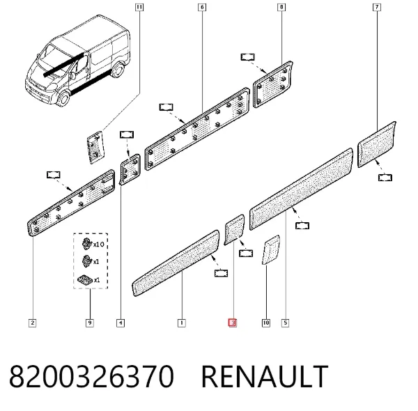Накладка стойки кузова 8200326370 Renault (RVI)