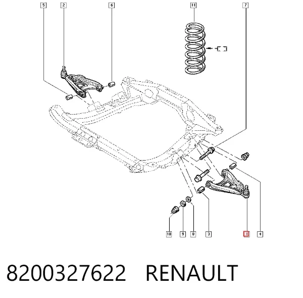 Рычаг передней подвески левый 8200327622 Renault (RVI)