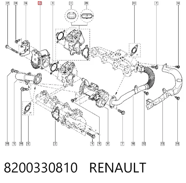 Дроссельная заслонка 8200330810 Renault (RVI)