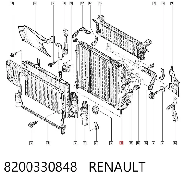 Радиатор 8200330848 Renault (RVI)