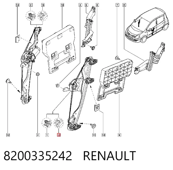 Стеклоподъемник передней левой двери 8200335242 Renault (RVI)