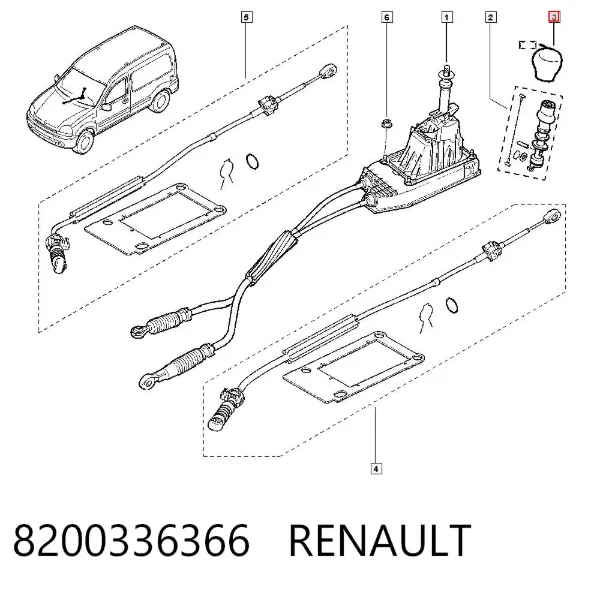 Ручка КПП 8200336366 Renault (RVI)