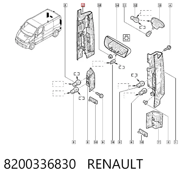 Задний фонарь 8200336830 Renault (RVI)