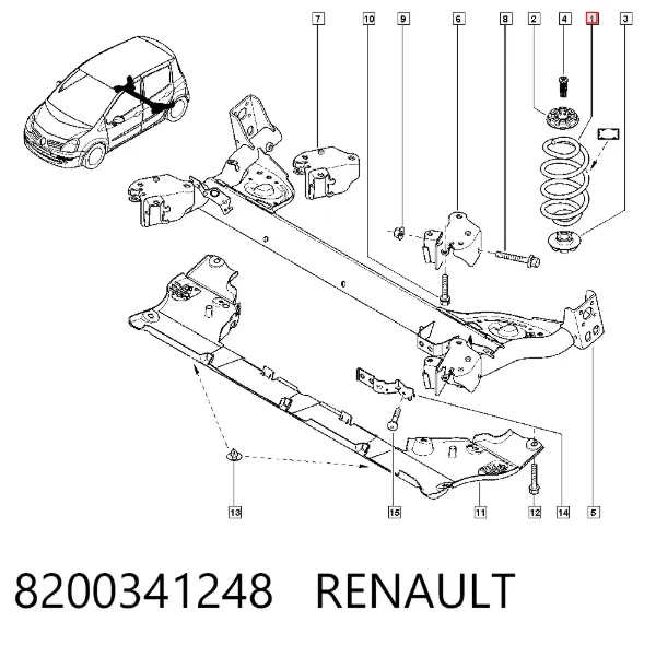 Задняя пружина 8200341248 Renault (RVI)