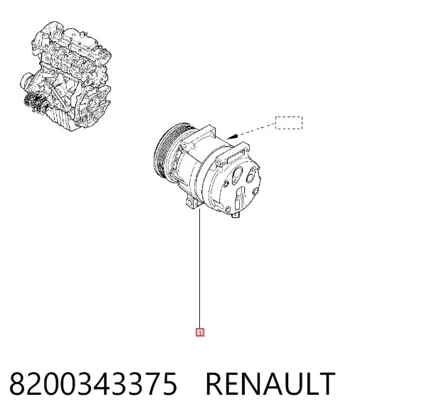 Компрессор кондиционера 8200343375 Renault (RVI)