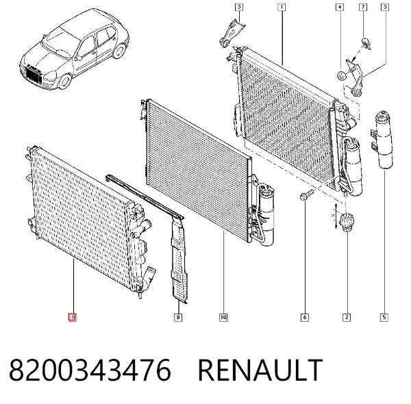 Радиатор 8200343476 Renault (RVI)