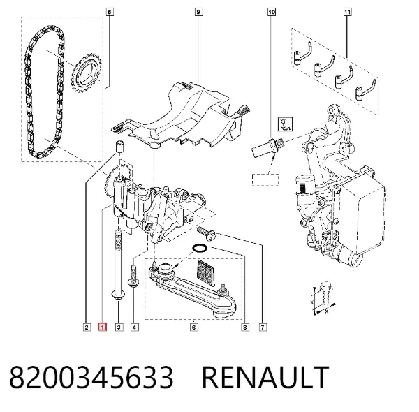 Масляный насос 8200345633 Renault (RVI)