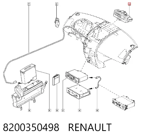 Дисплей многофункциональный 8200350498 Renault (RVI)