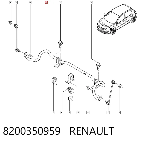 Передний стабилизатор 8200350959 Renault (RVI)