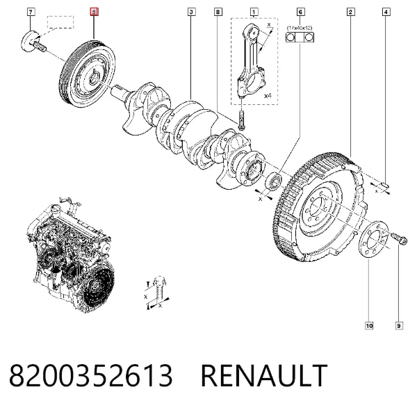 Шкив коленвала 8200352613 Renault (RVI)