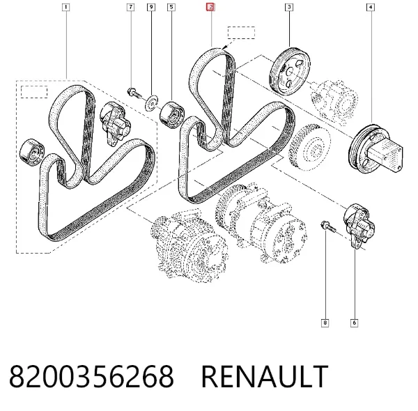 Ремень генератора 8200356268 Renault (RVI)
