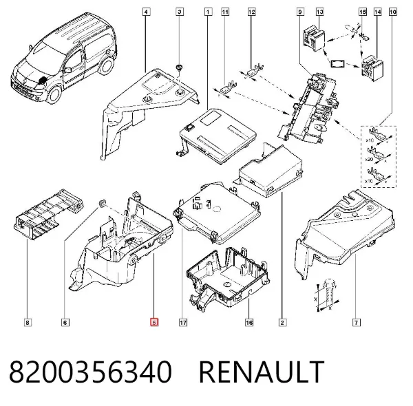 Блок предохранителей 8200356340 Renault (RVI)