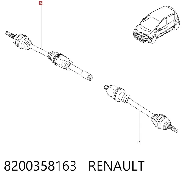 Правая полуось 8200358163 Renault (RVI)