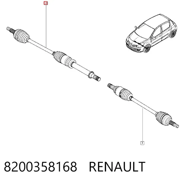 Правая полуось 8200358168 Renault (RVI)