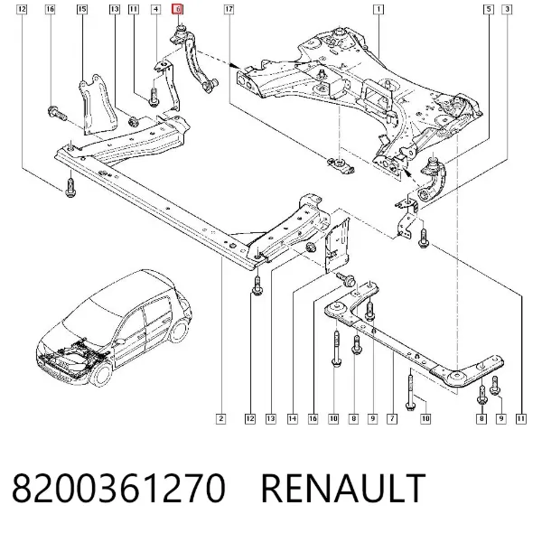 Кронштейн передней балки 8200361270 Renault (RVI)