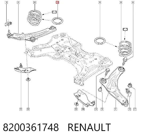 Буфер (отбойник) амортизатора переднего 8200361748 Renault (RVI)