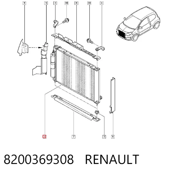 Радиатор кондиционера 8200369308 Renault (RVI)