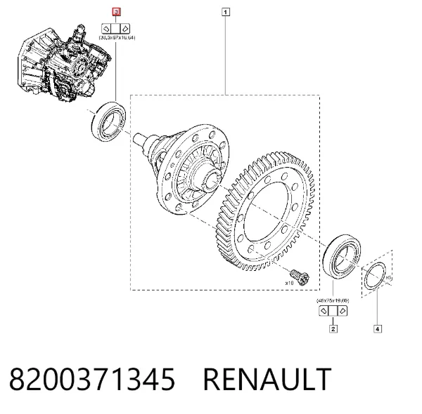 Подшипник КПП 8200371345 Renault (RVI)