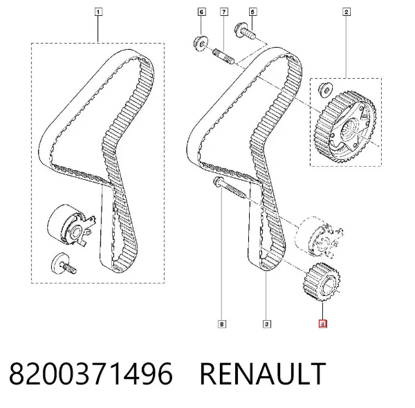 Звездочка привода коленвала 8200371496 Renault (RVI)