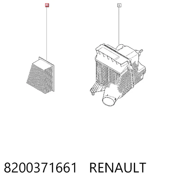 Воздушный фильтр 8200371661 Renault (RVI)