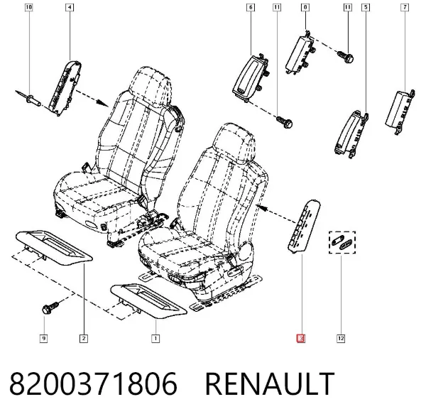 Подушка безопасности (AIRBAG) спинки сиденья левого 8200371806 Renault (RVI)