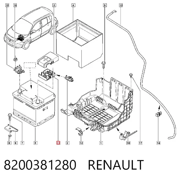 Клема аккумулятора 8200381280 Renault (RVI)