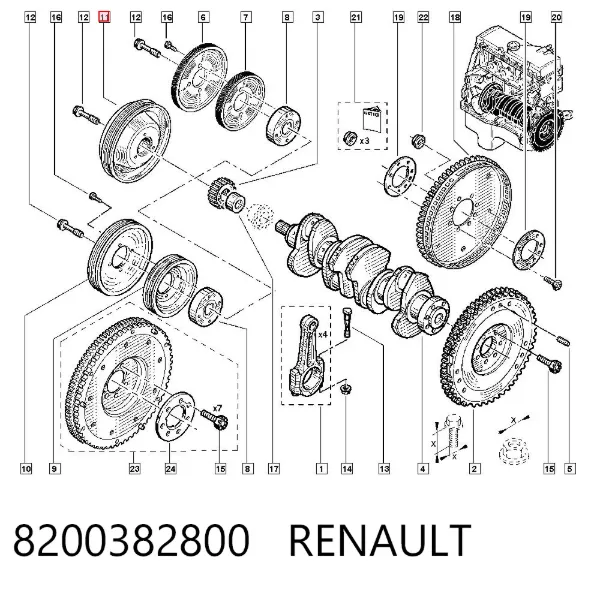 Шкив коленвала 8200382800 Renault (RVI)