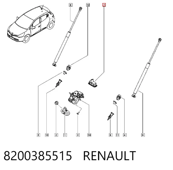 Кнопка привода замка багажника 8200385515 Renault (RVI)