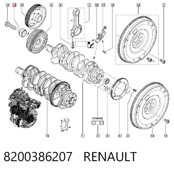 Шайба коленвала 8200386207 Renault (RVI)