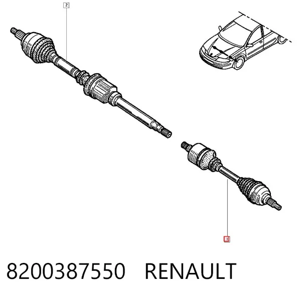 Левая полуось 8200387550 Renault (RVI)