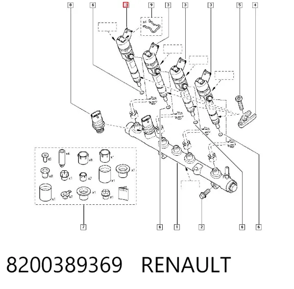 Топливные форсунки 8200389369 Renault (RVI)