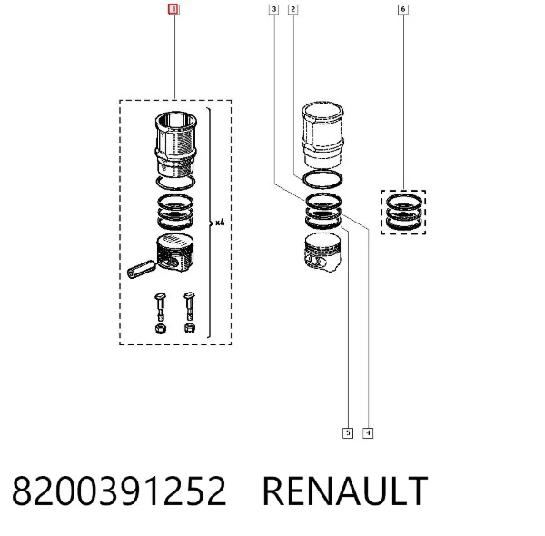 Комплект поршневой 8200391252 Renault (RVI)