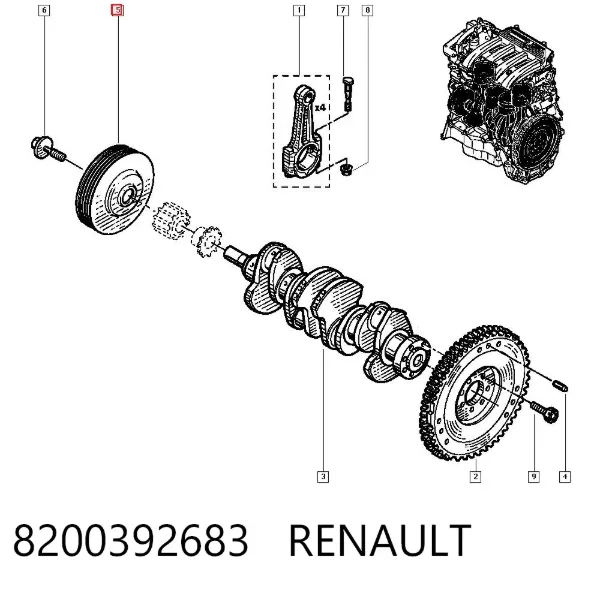Шкив коленвала 8200392683 Renault (RVI)