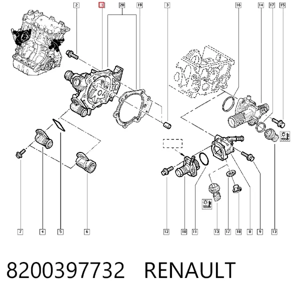 Помпа 8200397732 Renault (RVI)