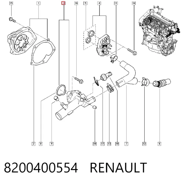 Термостат 8200400554 Renault (RVI)