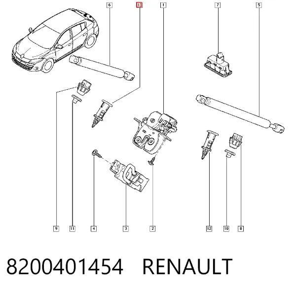 Буфер (отбойник) крышки багажника (двери 3/5-й задней) 8200401454 Renault (RVI)