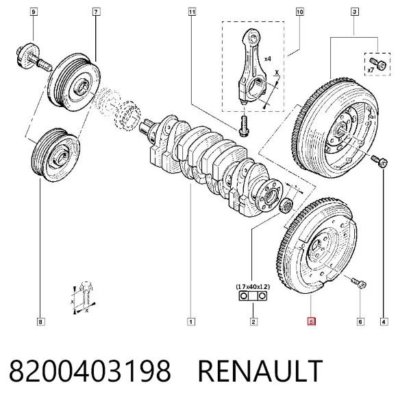 Маховик 8200403198 Renault (RVI)