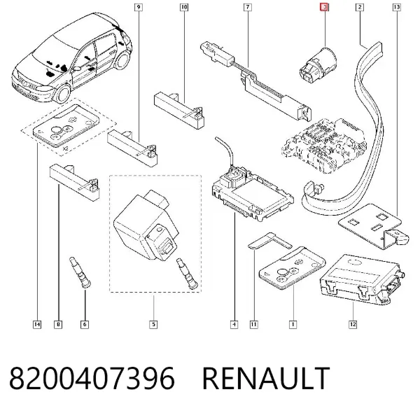Кнопка старт-стоп 8200407396 Renault (RVI)