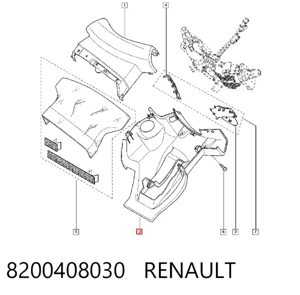 Защитный кожух рулевого механизма 8200408030 Renault (RVI)