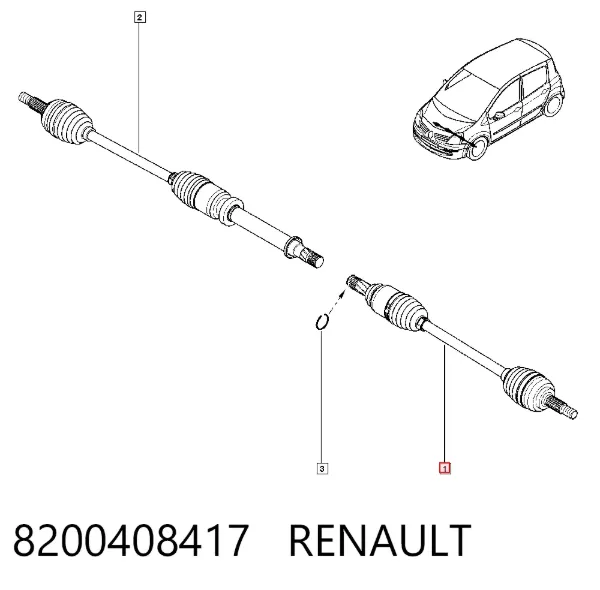 Левая полуось 8200408417 Renault (RVI)