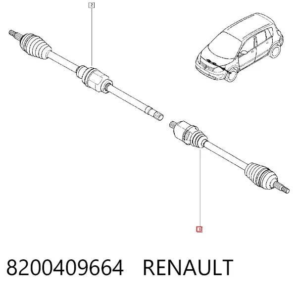 Левая полуось 8200409664 Renault (RVI)