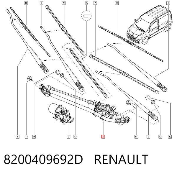 Трапеция дворников 8200409692D Renault (RVI)