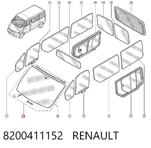 Лобовое стекло 4416641 Opel