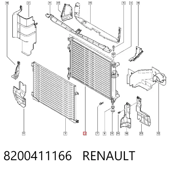 Радиатор 8200411166 Renault (RVI)