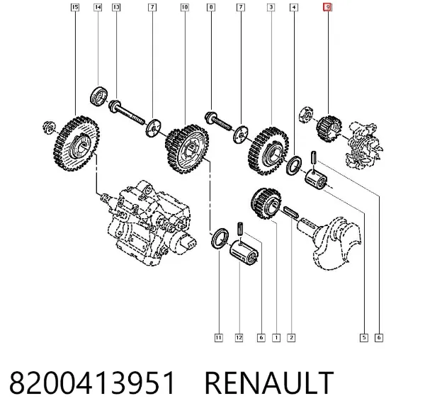 Шкив помпы 8200413951 Renault (RVI)