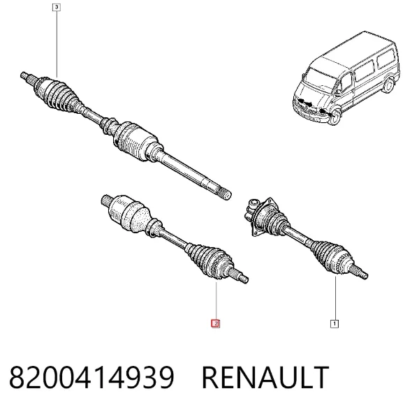 Левая полуось 8200414939 Renault (RVI)