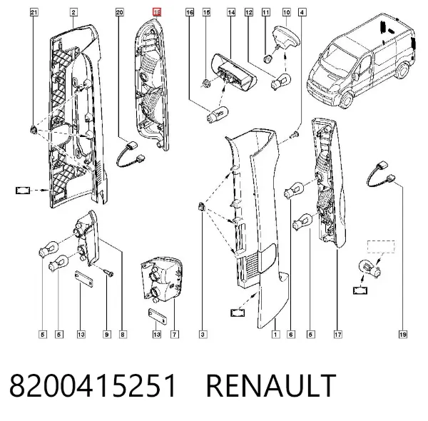 Задний фонарь 8200415251 Renault (RVI)