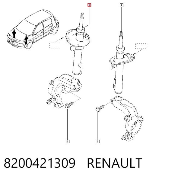 Амортизатор передний 8200421309 Renault (RVI)