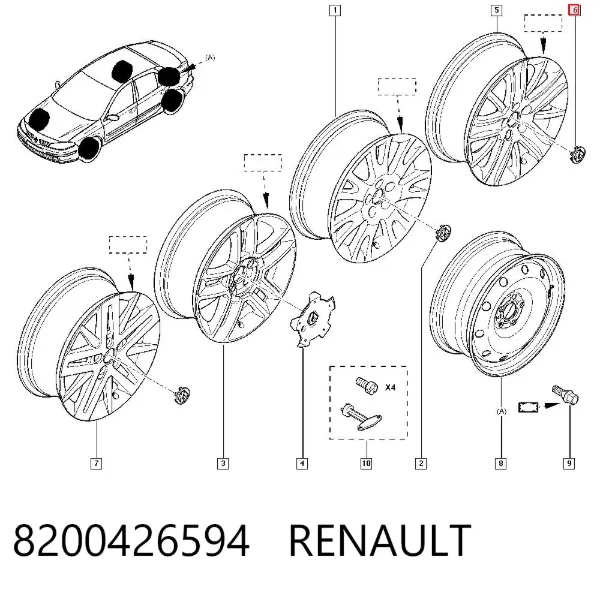 Колпаки 8200426594 Renault (RVI)